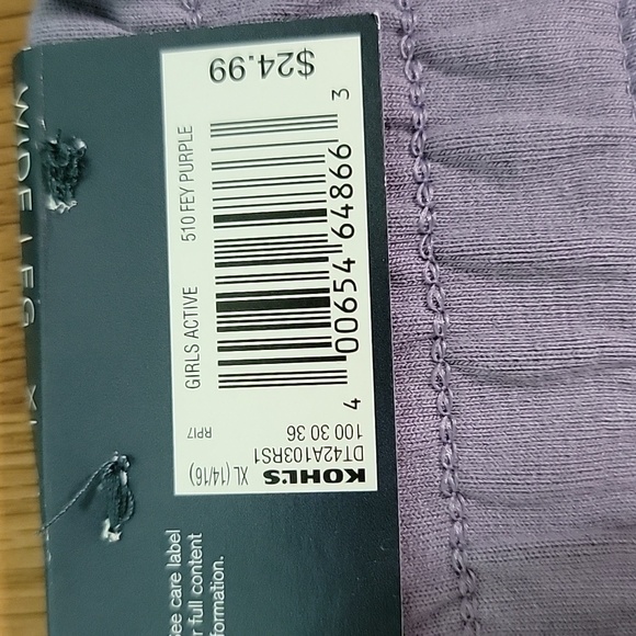 Girl’s Tek Gear Wide Leg Active Pants, Purple, XL, NWT - Picture 4 of 8